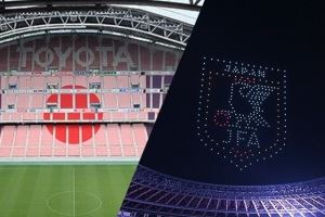 日本队将在热身赛赛前展示国旗tifo，以及500架无人机组成队徽